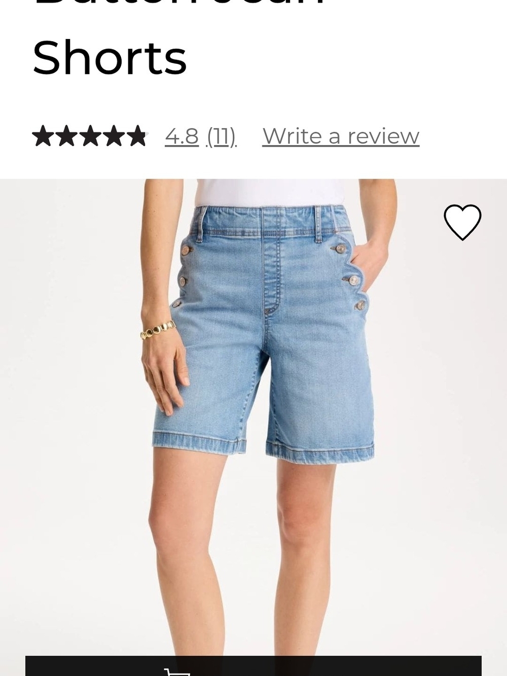Chico's Light Blue Denim Button-Detail Shorts